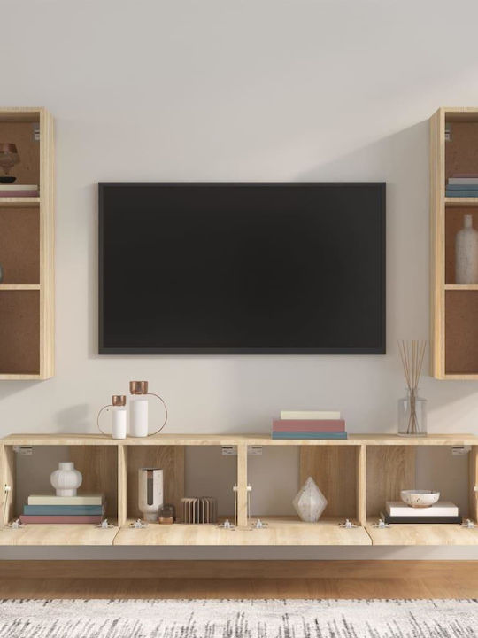 Living Room TV Unit Sonoma Oak 4pcs L80xW30xH30cm