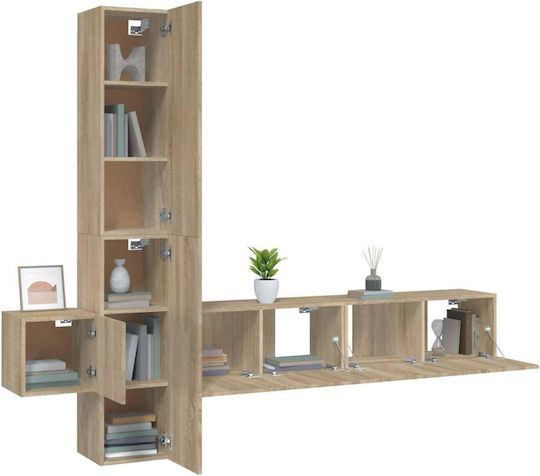 Животно помещение ТВ единица Sonoma Oak 5pcs Д80xШ30xВ30бр