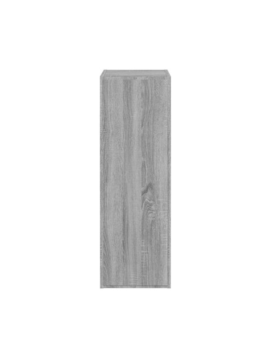 Wall-Mounted Living Room Cabinet with Lighting Grey 30.5x30x90cm