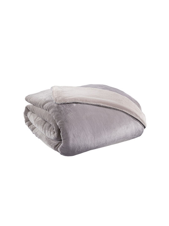 Guy Laroche Velvet Blanket Set Fleece Single 160x220cm with Decorative Pillow Melange
