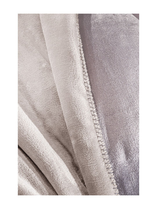 Guy Laroche Velvet Blanket Set Fleece Single 160x220cm with Decorative Pillow Melange