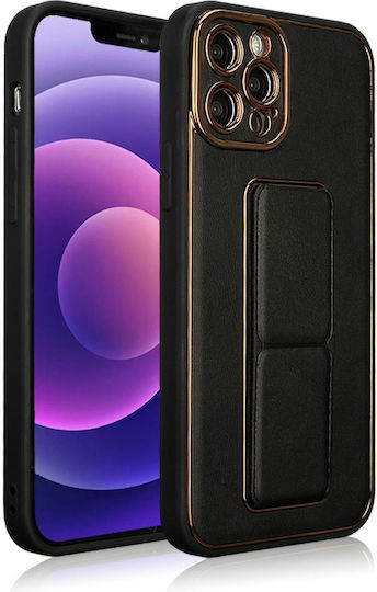Hurtel Kickstand Back Cover Synthetic Leather Black (Samsung Galaxy A13)