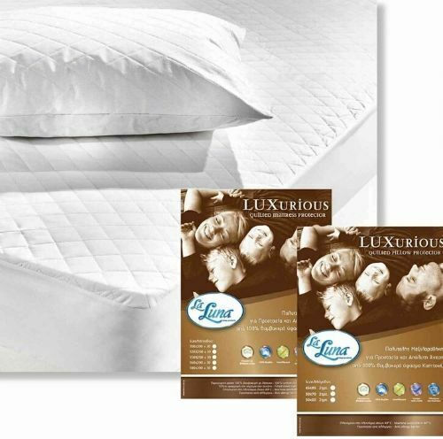 La Luna Luxurious Schutzkissenbezug-Set Gesteppt Weiß 35x65cm.