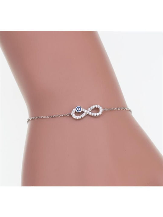 Senza Bracelet with design Infinity made of Silver with Zircon