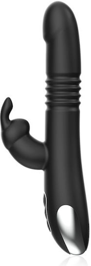 Dream Love Black & Silver Kenji Δονητής Rabbit με Απομακρυσμένο Έλεγχο Stimulating Vibe 24.5cm Black