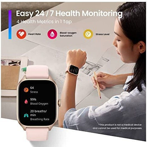 Amazfit GTS 4 Aluminium 43mm Wasserdicht Smartwatch mit Pulsmesser (Autumn Brown)