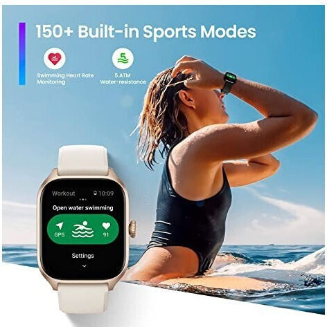 Amazfit GTS 4 Aluminium 43mm Wasserdicht Smartwatch mit Pulsmesser (Rosebud Pink)