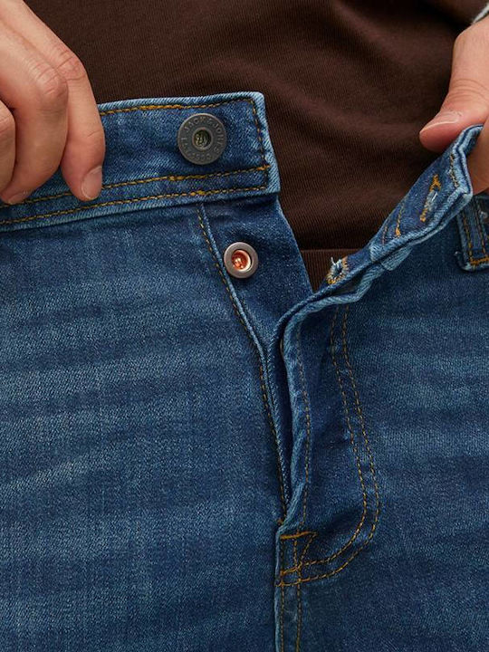 Ανδρικό Παντελόνι Τζιν Ελαστικό με Slim Εφαρμογή Σκούρο Μπλε