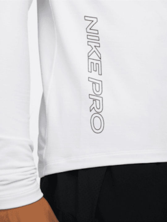 Nike Pro Warm Ανδρική Ισοθερμική Μακρυμάνικη Μπλούζα Λευκή