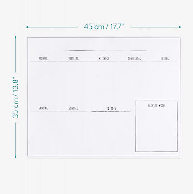 Navaris Magnet Notice Board Weekly 35x45cm