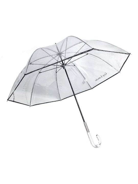 Guy Laroche Windproof Automatic Umbrella with Walking Stick Transparent