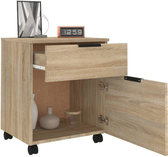 Kabinett Büro mit Rädern Brown Oak 45x38x54cm