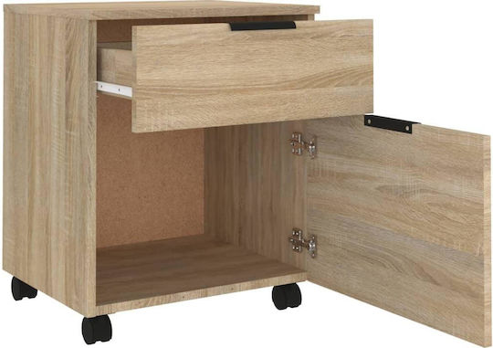 Kabinett Büro mit Rädern Brown Oak 45x38x54cm