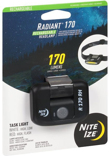 Niteize Επαναφορτιζόμενος Φακός Κεφαλής LED IPX4 με Μέγιστη Φωτεινότητα 170lm Radiant 170