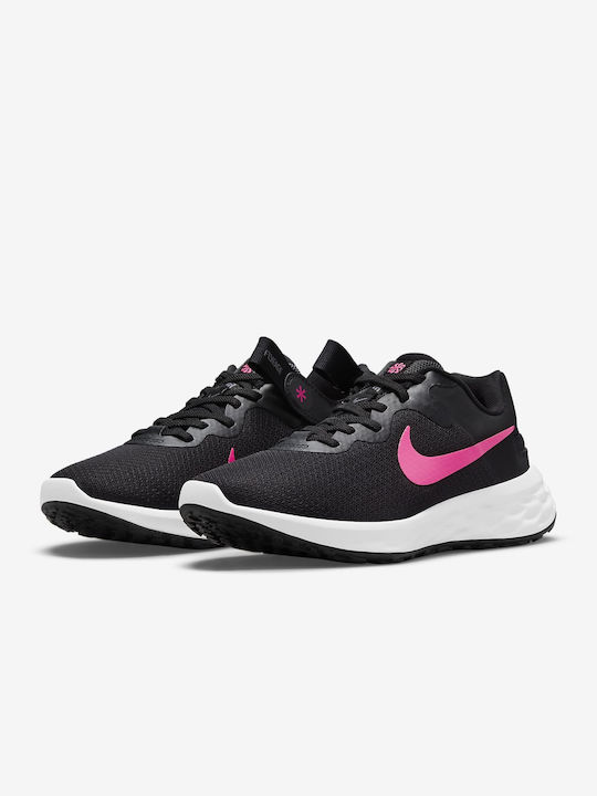 Nike Revolution 6 FlyEase Next Nature Damen Sportschuhe Laufen Black / Iron Grey / Hyper Pink