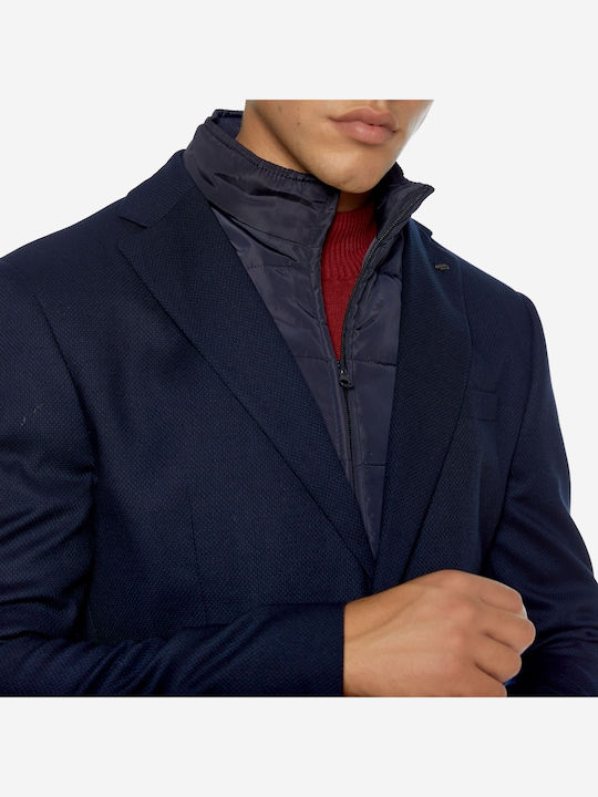 Men's Winter Suit Jacket Regular Fit Blue