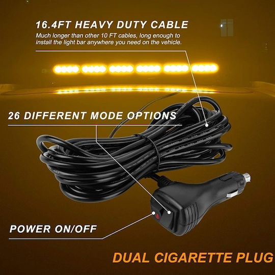 Flexzon Автомобилна сигнална лента LED 12 / 24V Водоустойчива 75см с Orange Осветление