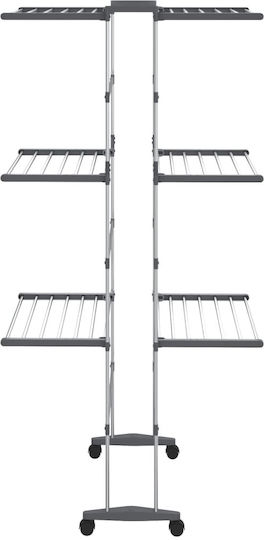 vidaXL Klappbarer Boden-Kleiderständer aus Aluminium mit Rädern 70x60cm