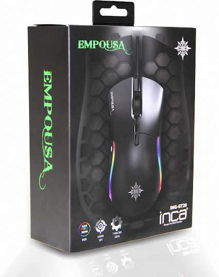 Inca IMG-GT20 RGB Gaming Ποντίκι 10000 DPI Μαύρο