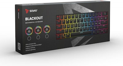 Savio Blackout Гейминг Механична Клавиатура 60% с Outemu Blue превключватели и RGB осветление (Английски US)