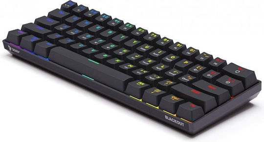 Savio Blackout Gaming Mechanical Keyboard 60% with Outemu Blue switches and RGB lighting (English US)