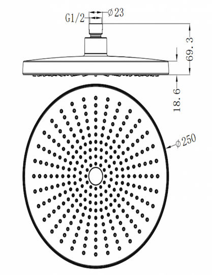 Sparke Miratto Round Showerhead 25cm