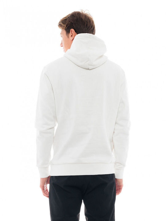 Biston Men's Sweatshirt with Hood and Pockets White