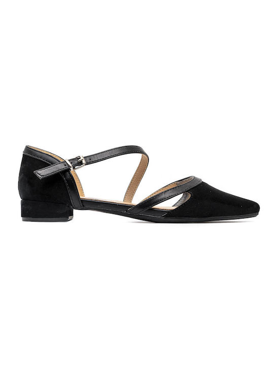 Black leather ballet flats POLITIS