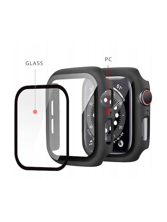 Tech-Protect Defense 360 Πλαστική Θήκη με Τζαμάκι σε Μαύρο χρώμα για το Apple Watch Ultra 49mm