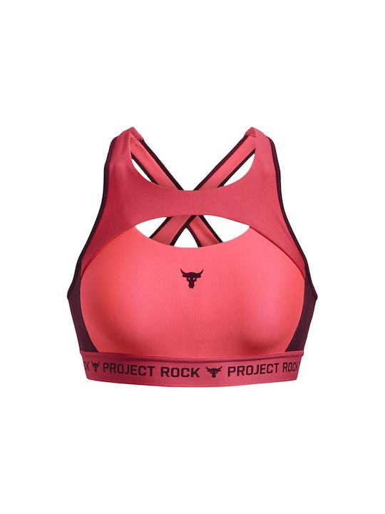 Project Rock Women's Sports Bra without Padding Blitz Red/Calypso/Dark Maroon