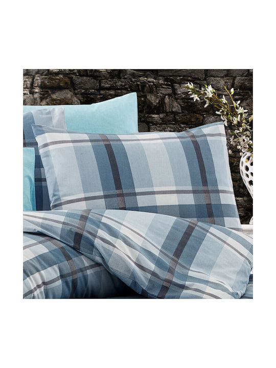 Dimcol Εκάβη Μαξιλαροθήκη με Φάσα 421 Sky Blue 50x70εκ.
