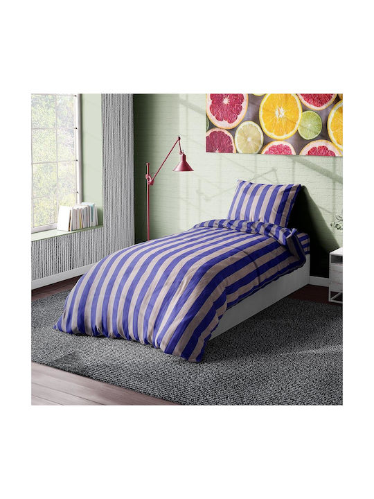 Dimcol Stripes Pillowcase with Envelope Cover 157 Purple / Grey 50x70cm.