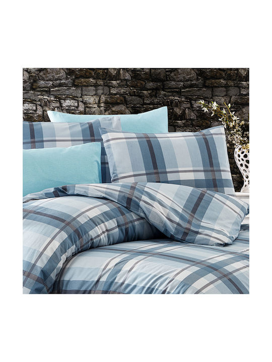 Dimcol Εκάβη Μαξιλαροθήκη με Φάσα 421 Sky Blue 50x70εκ.