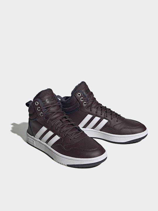 Hoops Hoops Mid 3 Kids Sports Shoes Basketball with Laces Shadow Maroon / Cloud White / Legend Ink
