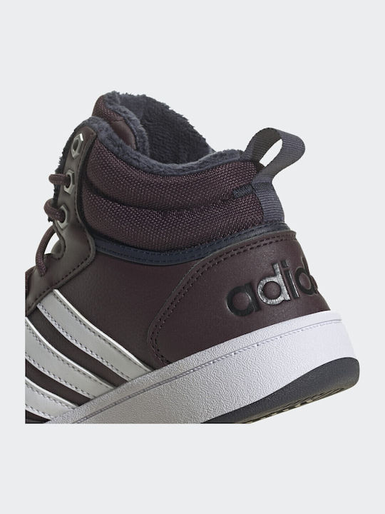 Hoops Hoops Mid 3 Kids Sports Shoes Basketball with Laces Shadow Maroon / Cloud White / Legend Ink