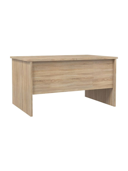 Rectangular Central Wooden Coffee Table with Lifting Mechanism Beige W80xD50xH42.5cm