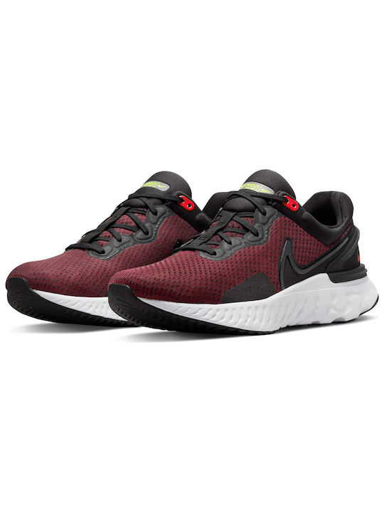 Nike React Miler 3 Ανδρικά Αθλητικά Παπούτσια Running Black / Siren / Red / Volt