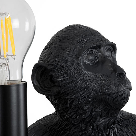 GloboStar Apes Lustră Decorativă Figura cu Soclu pentru Bec E27 Negru