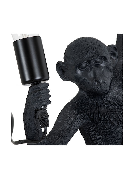 GloboStar Apes Modern Lamp Wall Socket with Socket E27 Black 34x31x61cm