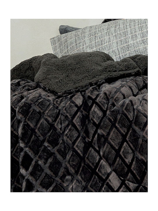 Palamaiki Κουβερτοπάπλωμα Μονό 160x240εκ. Nadine 2 Coal 280 GSM