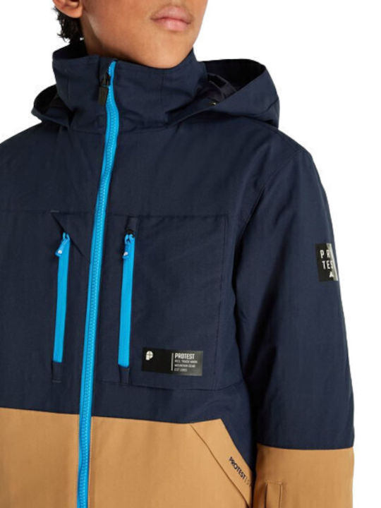 Waterproof Kids' Casual Jacket Short Windproof with Lining & Hood Multicolour