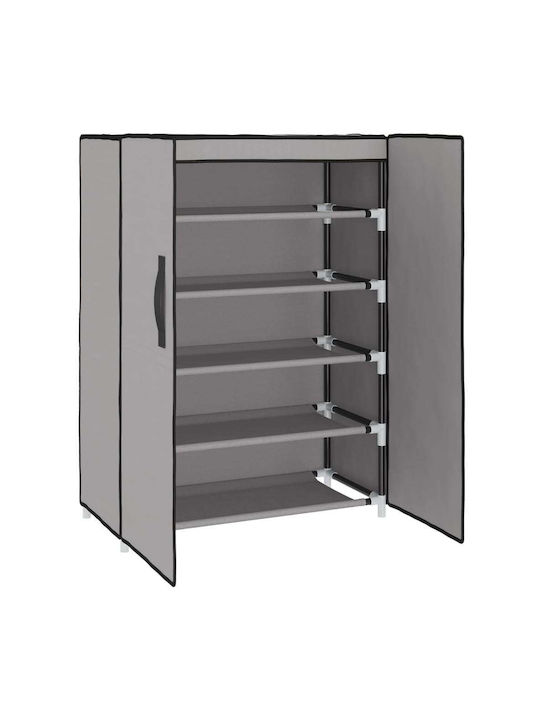 Stoff Schuhschrank mit 4 Regalen Gray L60xW28xH90cm