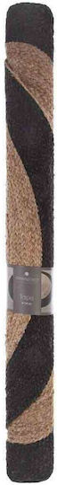 Atmosphera Jute Teppich Außenbereich Rund aus Jute Black Reli