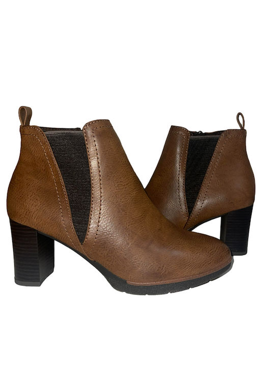 Marco Tozzi Leather Women's Ankle Boots Brown