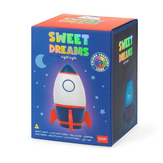Legami Milano Kinder Dekorative Lampe Rakete mit Farbwechsel Weiß 10.5x7.11x12.5εκ.