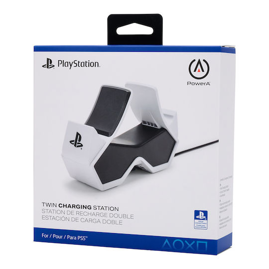 PowerA Twin Charging Station Charging Station for 2 controllers PS5 Twin Charging Station White