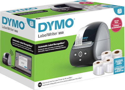 Dymo LabelWriter 550 Value Pack Thermal Transfer Label Printer USB 300 dpi Monochrome