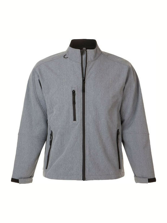 Sol's Relax Men's Winter Softshell Jacket Waterproof and Windproof Grey Melange