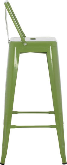 Hocker Bar mit Rückenlehne Metall Lahani 43x43x100cm