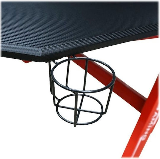 Spielbüro Gaming Holz Schwarz/Rot mit Metallbeinen 130x70x92.5cm
